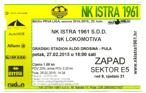 Ticket cro istra - cro, pula