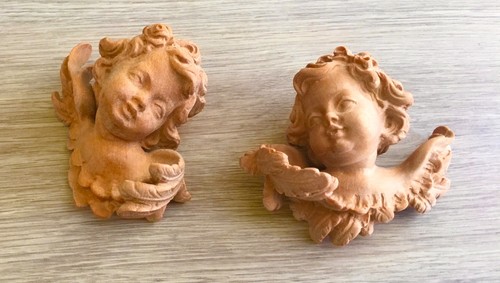 Engel putten engelspaar holz - 2,