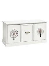 Bank mit bedruckten Fronten MDF weiß Garderobenbank Holzbank mit Schubladen