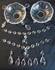 Konvolut Glas Kristalle und Kristallglasschalen, für Kristallglasleuchter