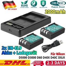2x 2000mAh Akku & LCD Dual