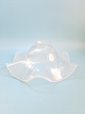 Lampenschirm Rüschen Rand, transparent  Blüten Form Dm 25,5cm Rand satiniert