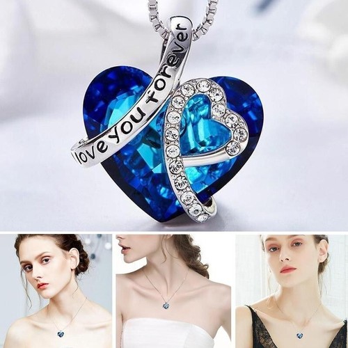 Damen halskette anhänger blau - damen,