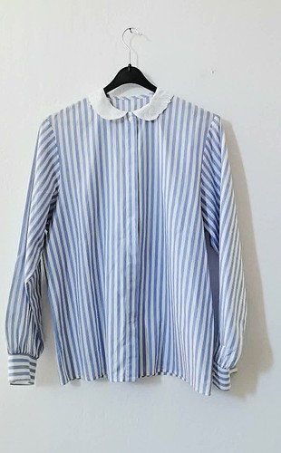 Vintage blue white striped - vintage,