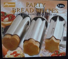 Party Brotbackform 3er Set mit Verschlussdeckel aus Weissblech