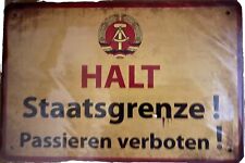 Blechschild DDR Halt