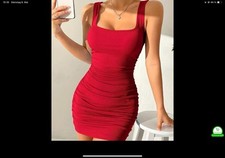 Damenkleid, Minikleid, Kleider, Bodycon, seitlich etwas gesmokt ?, Rot?, Figur