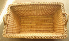 Alter Weidenkorb Wäschekorb Korb Weide geflochten, 50 er / 60 er Jahre, 65 x 45