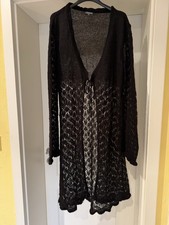 Schwarze Strickjacke, Lang 