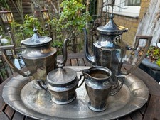 Komplettes Kaffee-/Tee-Set von WMF, 5 Teile, Straussenmarke, ca 1910-1925