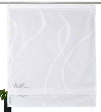 Raffrollo mit Klettband, Transparent, klassisch gewirkte Netzoptik, Polyester