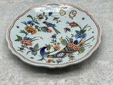 ANTIKER KERAMIK TELLER BLUMEN