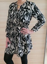 Only Kleid L/XL 40/42 Blusenkleid Bluse Animal Print Zebra schwarz Guess Zara