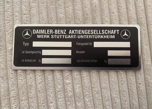 Typenschild mercedes oldtimer - typenschild,