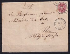 AP053) Preussen Ganzsache gelaufen mit Stempel WONGROWITZ