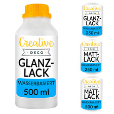 Creative Deco Glanz-Lack Firnis 250 oder 500 ml Permanenter Farbloser Holz Lack