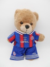 FC Bayern München Bär Maskottchen 33 cm Vintage Fan Trikot Opel Adidas selten