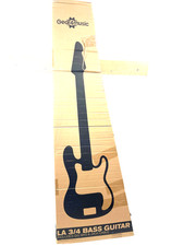 Gear4music 3/4 Bassgitarre LA schwarz mit Tasche