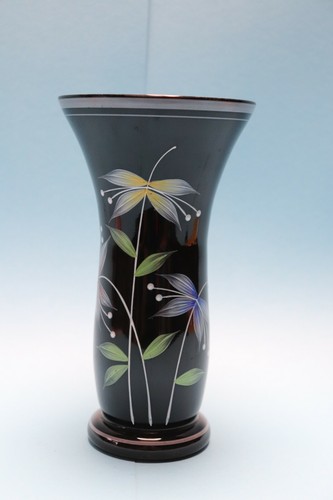Alte glasvase schwarzglas - ,