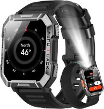 Militär Smartwatch Herren mit Telefonfunktion Pulsmesser Schlafmonitor Sportuhr