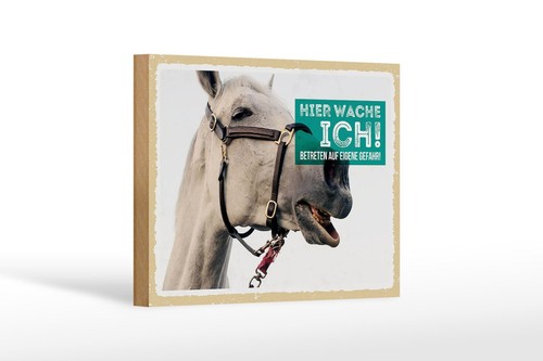 Holzschild pferd hier wache - hier,