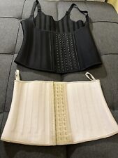 2x unterbrust korsett corsage Korsage 84 Cm Schwarz Beige Latex Satin Samt Metal