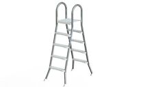 Hochbeckenleiter V2A 2x4 Stufen Pool Schwimmbadleiter Poolleiter Edelstahl