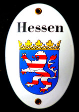 Hessen Emaille Landes - Wappenschild Gr. 15 x 10 cm mehrfarbig