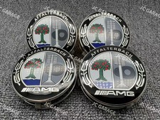 AMG Affalterbach Apple Tree Black 75mm Wheel Center Cap Hub Cap Mercedes-Benz*