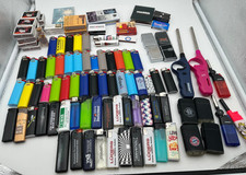 105er Set Gas Feuerzeuge Streichhölzer BIC Werbung usw überwiegend Neu Raucher