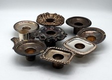 X-269 Konvolut versilberte Kerzenhalter (Krone) Antik, England