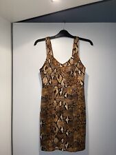 neu sehr schönes damen zara kleid gelb braun schwarz snake gr m