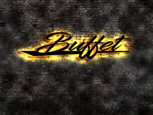 Led wandbild buffet - buffet, theke