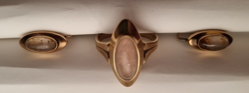 Art deco set navette ring - art,
