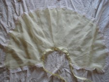 VINTAGE 60er Friseur Haarschneide UMHANG kurz GELB mit weißer Spitze ORIGINAL