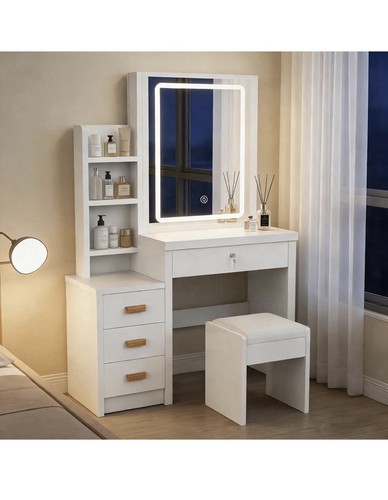 Schminktisch weiß mit hocker - schminktisch,