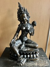 Wunderschöne Bronze-Statue der Grünen Tara. Buddha 33 cm