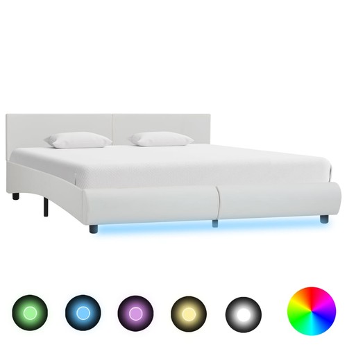 Bettgestell mit led weiß - mit,