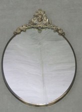 WANDSPIEGEL SPIEGEL MESSING MESSINGRAHMEN UND VERZIERUNG PUTTE ENGEL GESICHT