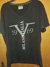 Versace Collection T-Shirt Herren, Logo Groß, Größe XL, Schwarz Neu