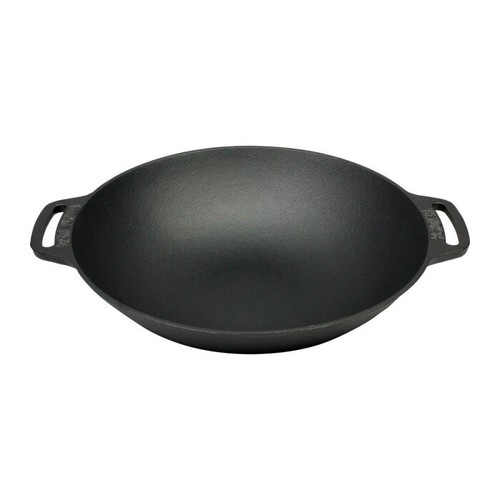 Wok pfanne aus gusseisen - wok-pfanne,
