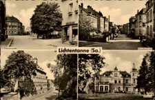 LICHTENTANNE Sachsen DDR Mehrbildkarte ~1959 u.a. Volkshaus und Strassen