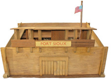 Vintage Holz Wild West Spielzeug Fort für 54mm Britains, Timpo etc. USA Spielzeugsoldaten