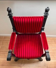 Antiker Scherenstuhl, Barock, Antiquität, Thron, Weihnachtsmann Stuhl, Sessel