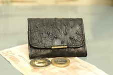 Edle Geldbörse "KRALLE". Echtes Straußen Leder! NEU! Purse ostrich NEW! 871