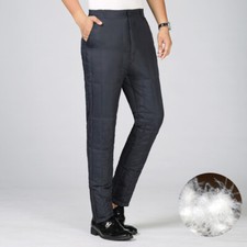 Herren Entendaunen Hose Stepp Gefüttert Elastischer Bund Winter Freizeit