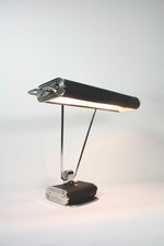 TISCHLAMPE EILEEN GRAY JUMO Nr. 71, BAUHAUS Verchromtes Messing, Aluminium 