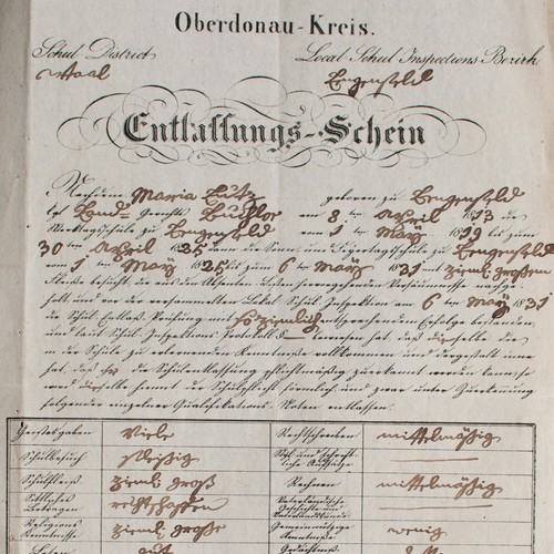 Entlaßschein abschluss - entlaßschein,
