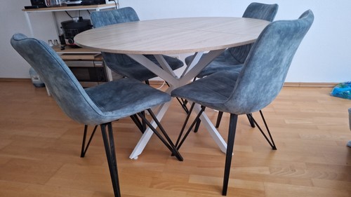 Rundes tlg esstisch - rundes, esstisch-set