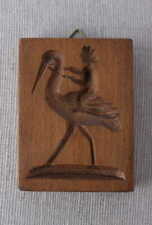 Alte Model Holzmodel Springerle Backmodel Kind auf Storch reitend